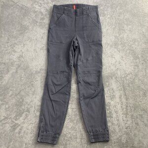Spanx Pants Womens Medium Stretch Mid-Rise Twill Cargo Joggers Gray Pockets